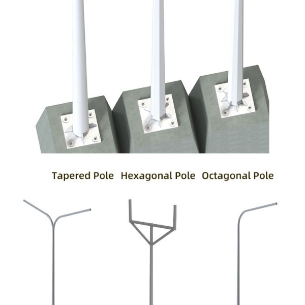 Q235 Steel Solar Street Light Poles 6-12Meter